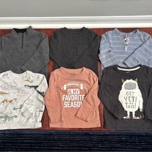 Boys long sleeve shirts and sweatshirts 18/24m